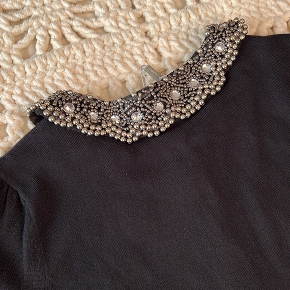 NWT Joseph A. Beaded Collared Cardigan - Picture 4 of 10